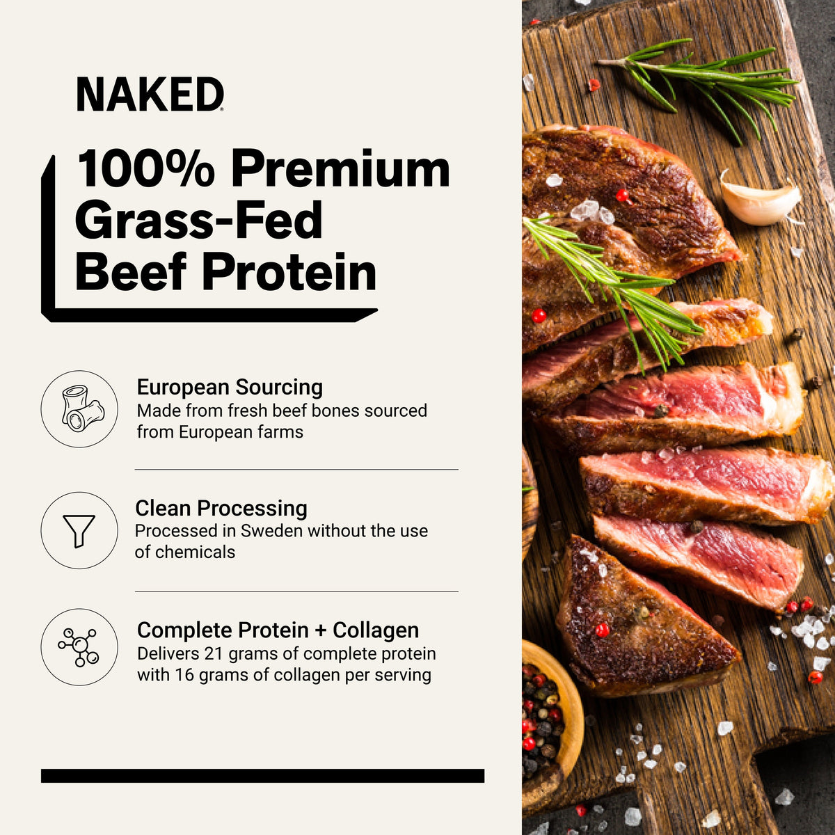 Chocolate Beef Protein Powder | Naked Chocolate Beef Protein - 1.2LB
