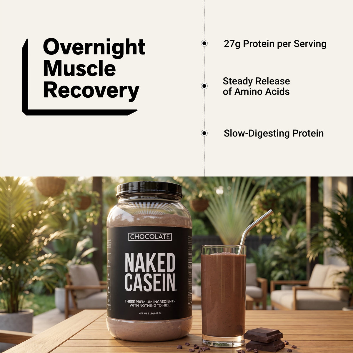 Chocolate Micellar Casein Protein Powder Supplement
