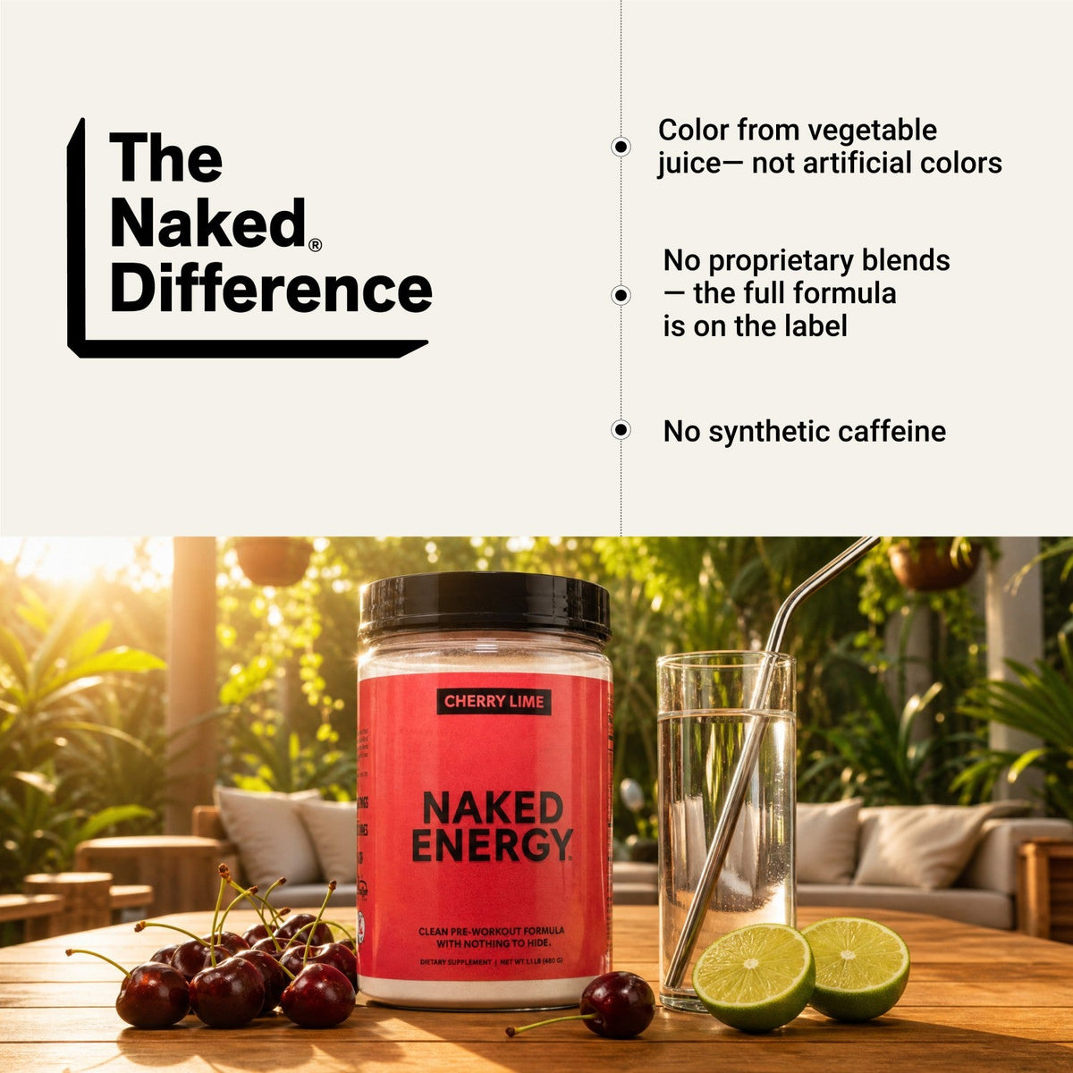 Cherry Lime Pre Workout Supplement | Naked Energy - 30 Servings