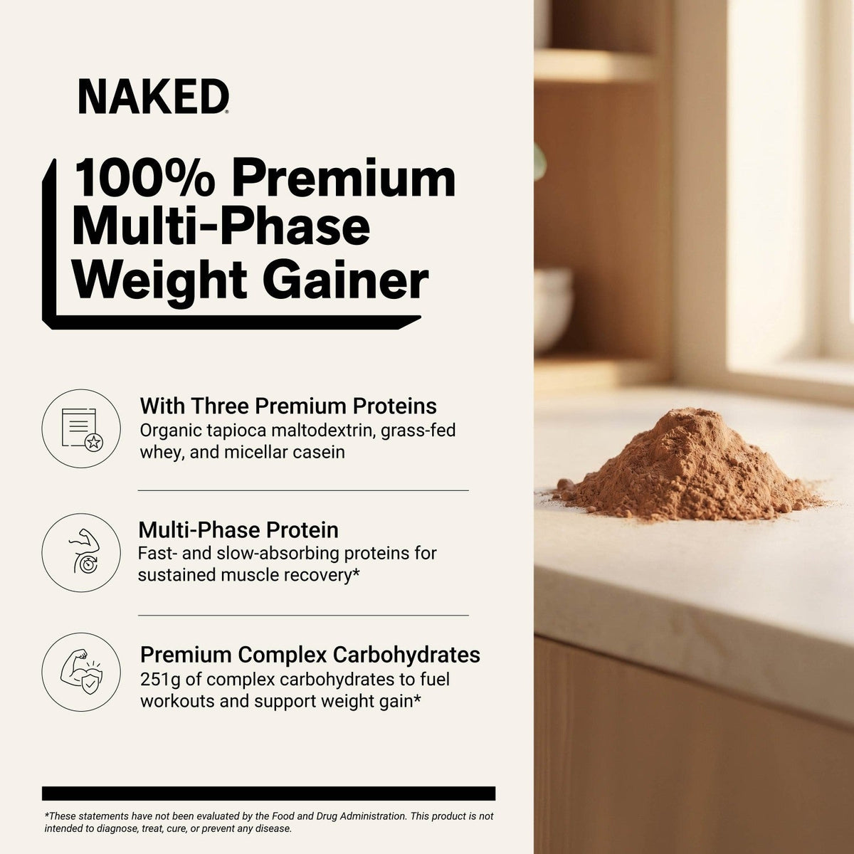 Chocolate Mass Gainer Protein Supplement | Naked Chocolate Mass