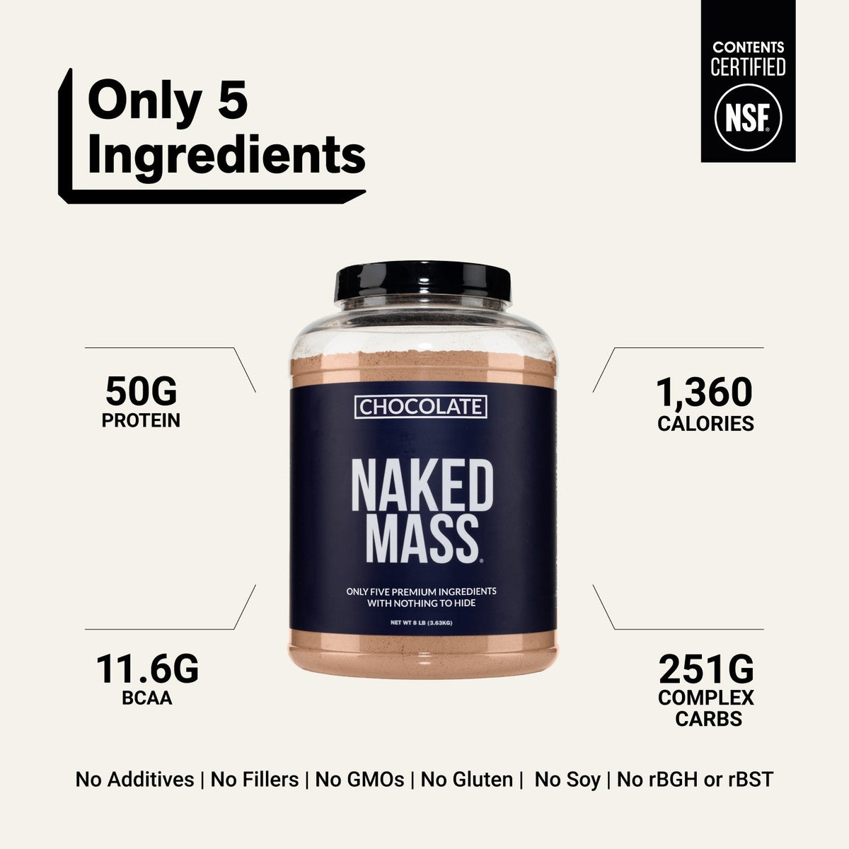 Chocolate Mass Gainer Protein Supplement | Naked Chocolate Mass