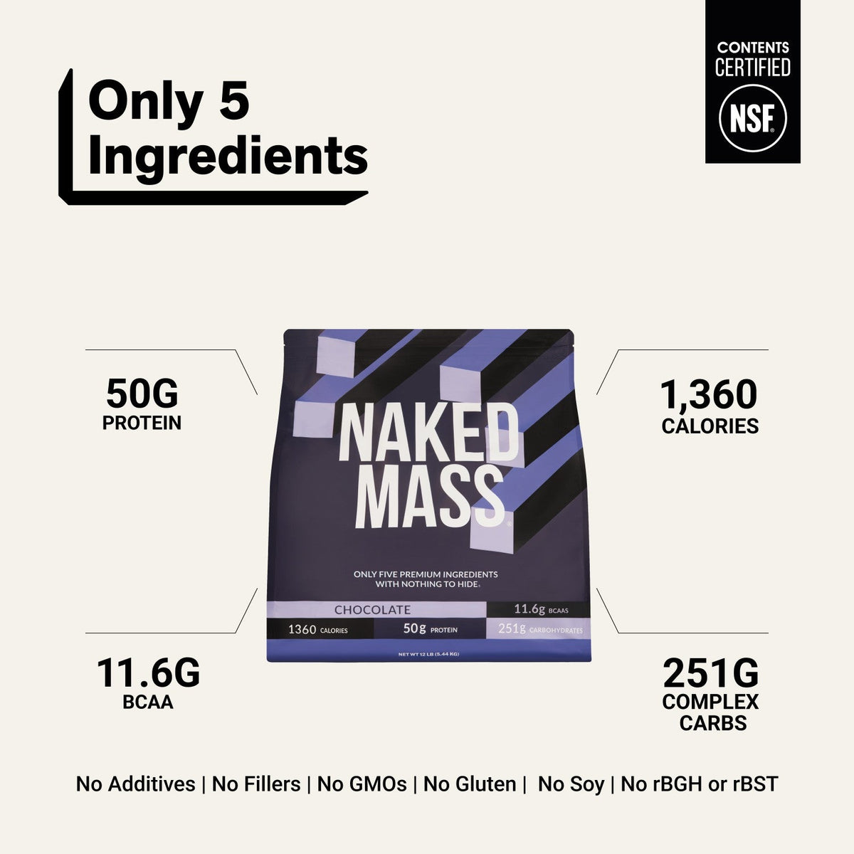 Chocolate Mass Gainer Protein Supplement | Naked Chocolate Mass