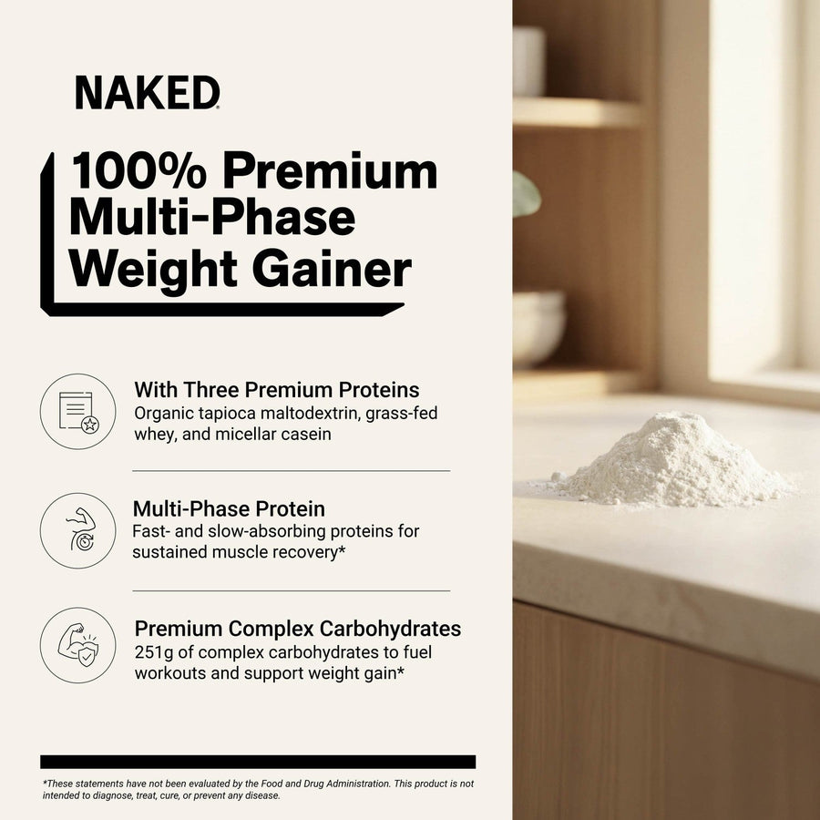 Vanilla Mass Gainer Protein Supplement | Naked Vanilla Mass