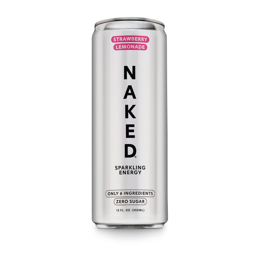 Strawberry Lemonade Naked Sparkling Energy | Clean Energy Drink - 12 Cans