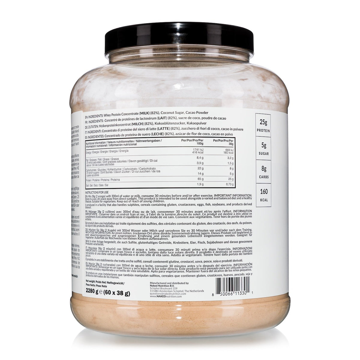 Chocolate Whey Protein Powder | Naked Chocolate Whey - 2280g