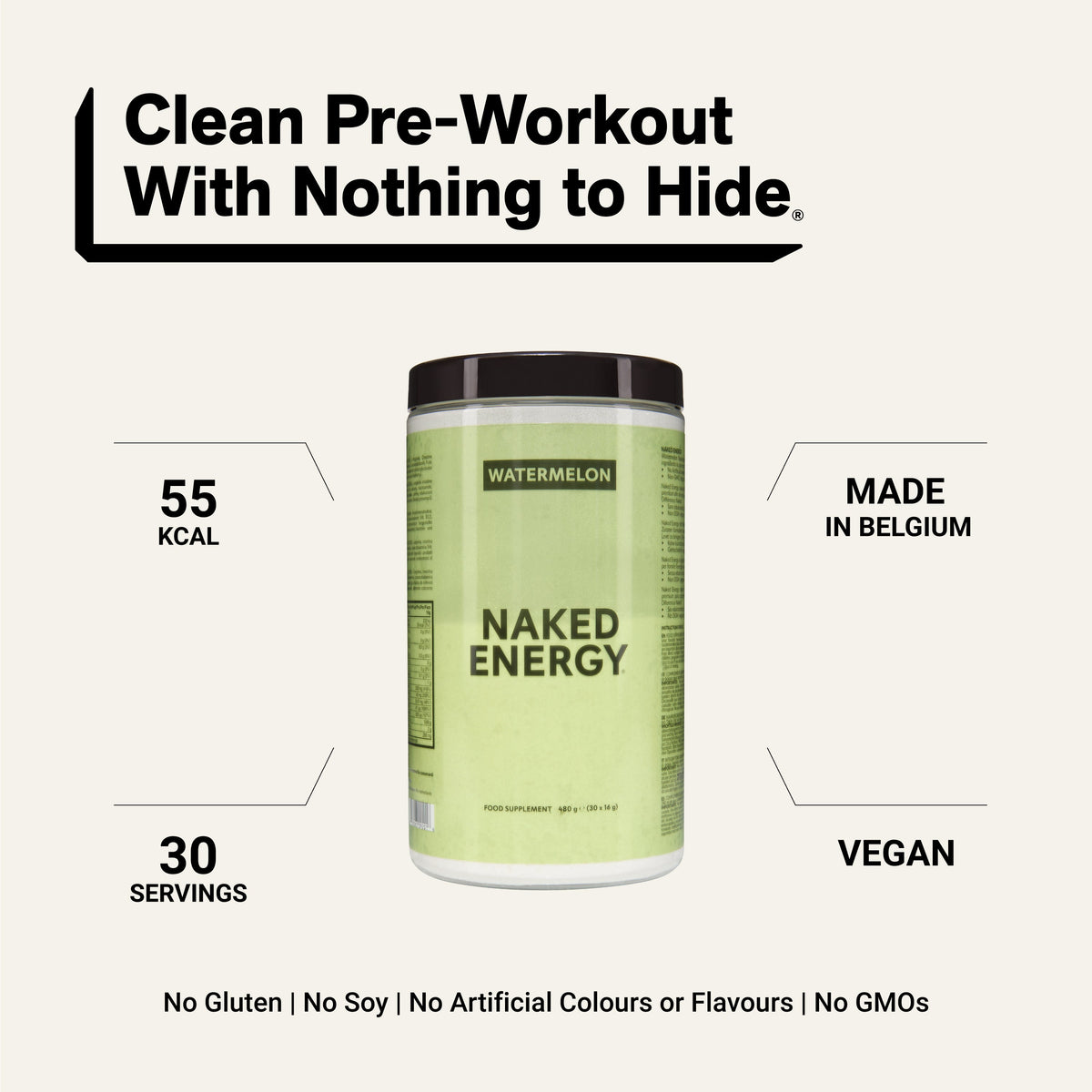 Watermelon Pre Workout Supplement | Naked Energy - 480g