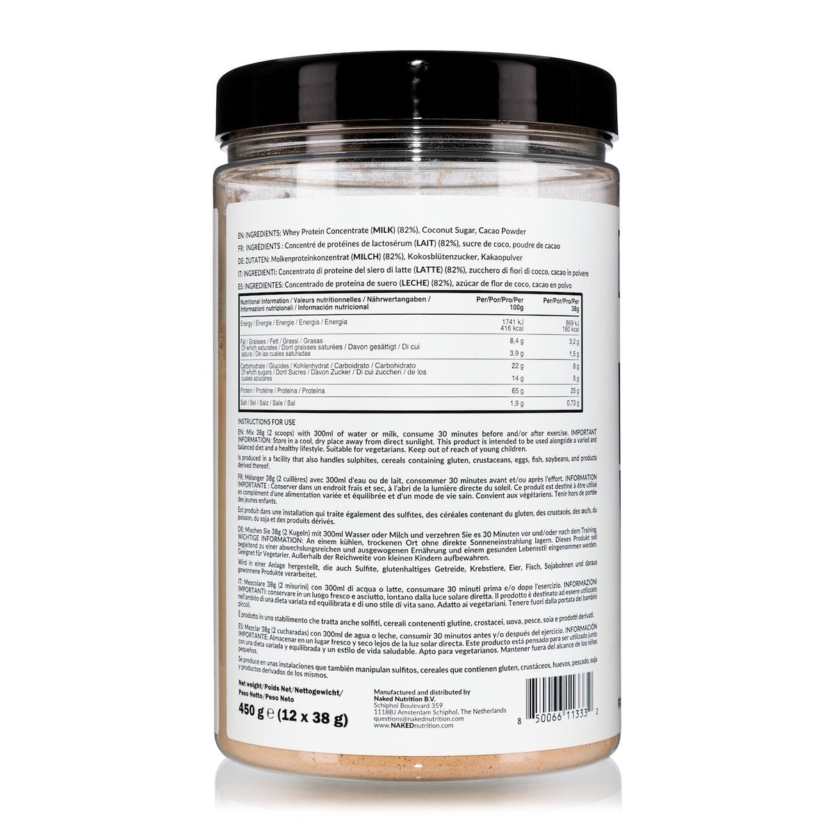 Chocolate Whey Protein Powder | Naked Chocolate Whey - 450g
