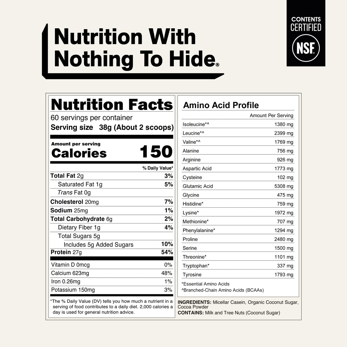 Chocolate Micellar Casein Protein Powder Supplement