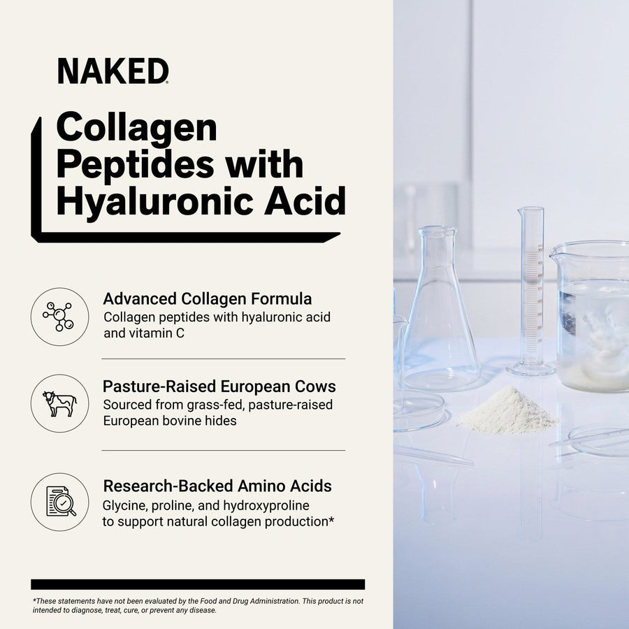 Chocolate Collagen Peptides with Hyaluronic Acid | Naked Collagen Advanced - 1.3 LB