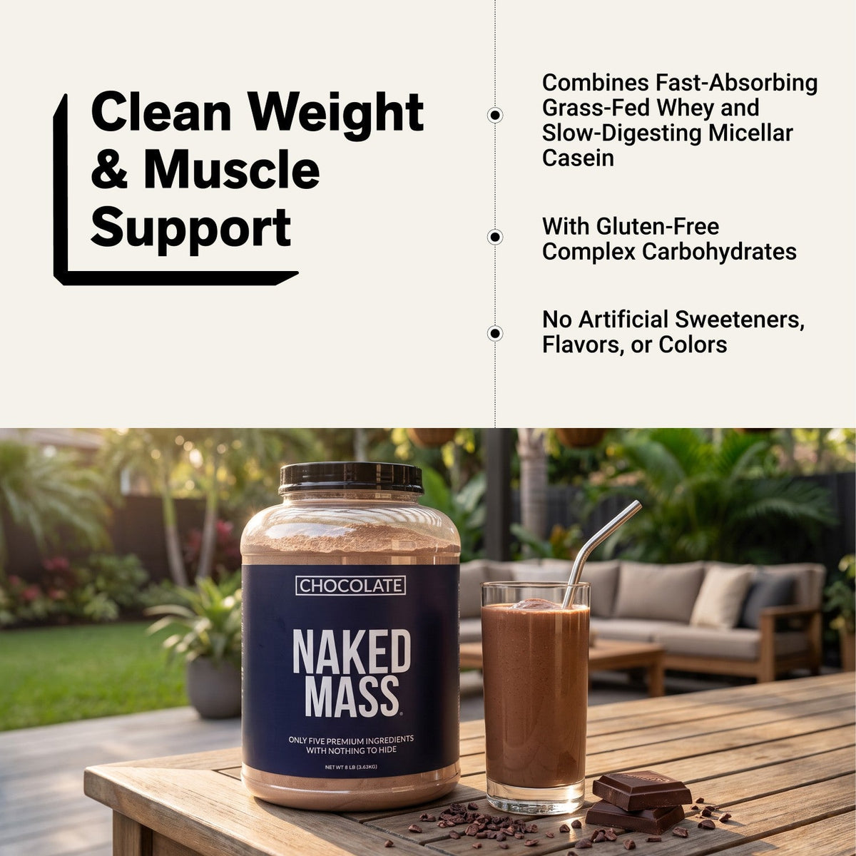 Chocolate Mass Gainer Protein Supplement | Naked Chocolate Mass