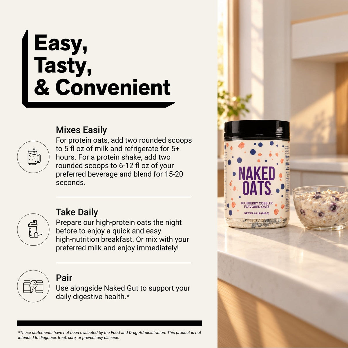 Blueberry Cobbler Protein Oats | Naked Oats