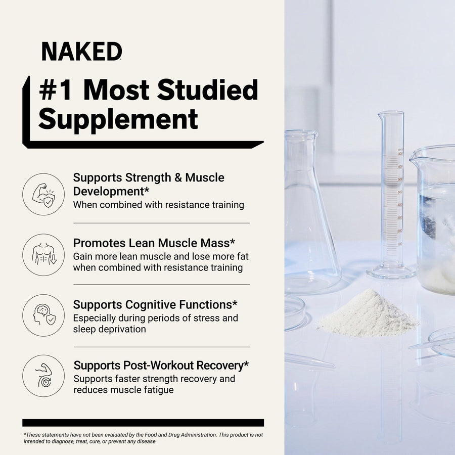 Strawberry Creatine Monohydrate Powder | Naked Creatine - 1.1LB