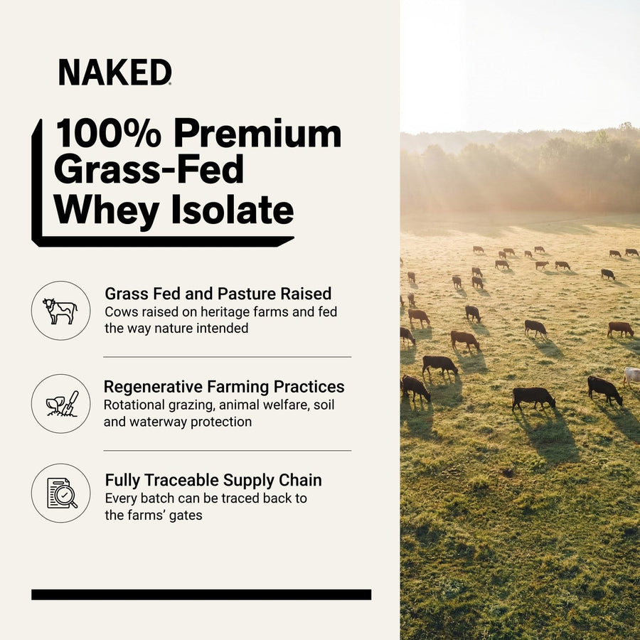 Strawberry Grass-Fed Whey Isolate Protein Powder | Naked Whey Isolate - 2LB